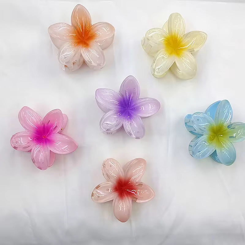 Fashion Women Beach Vacation Bohemia Egg Flower Hair Clips Flower Large Hair Claw Hairpin Women Girls Accessories