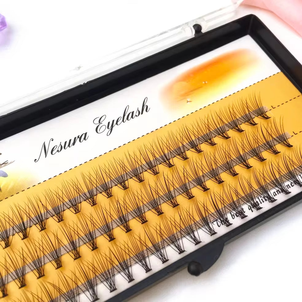 1 Box 60 Clusters 10/20D Extension Eyelashes, Individual Eyelashes, Natural Thick False Eyelashes, , Individual Eyelash Bunche