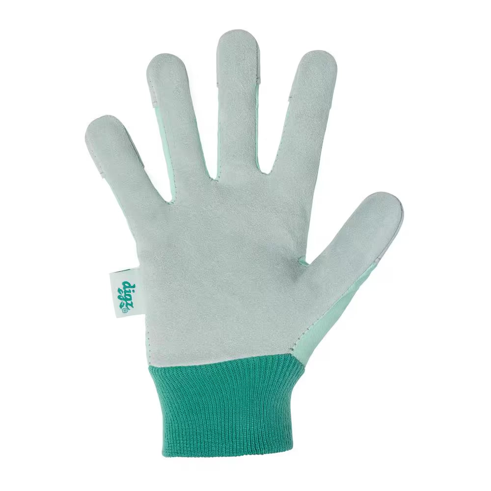 Women'S Medium Leather Palm with Knit Wrist Garden Glove